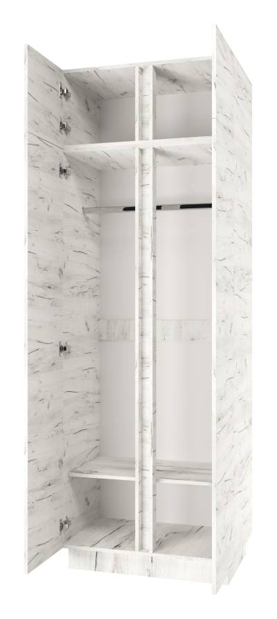 Шкаф двухстворчатый "Вертикаль" с антресолью (крафт белый)