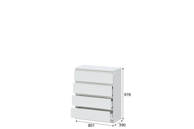 Комод 4 ящика "Денвер" (белый)